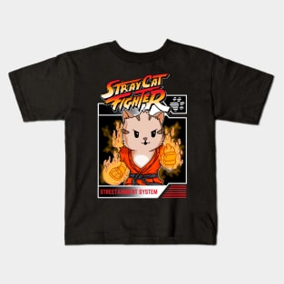 Straycat Fighter Ken Shoryucat Kids T-Shirt